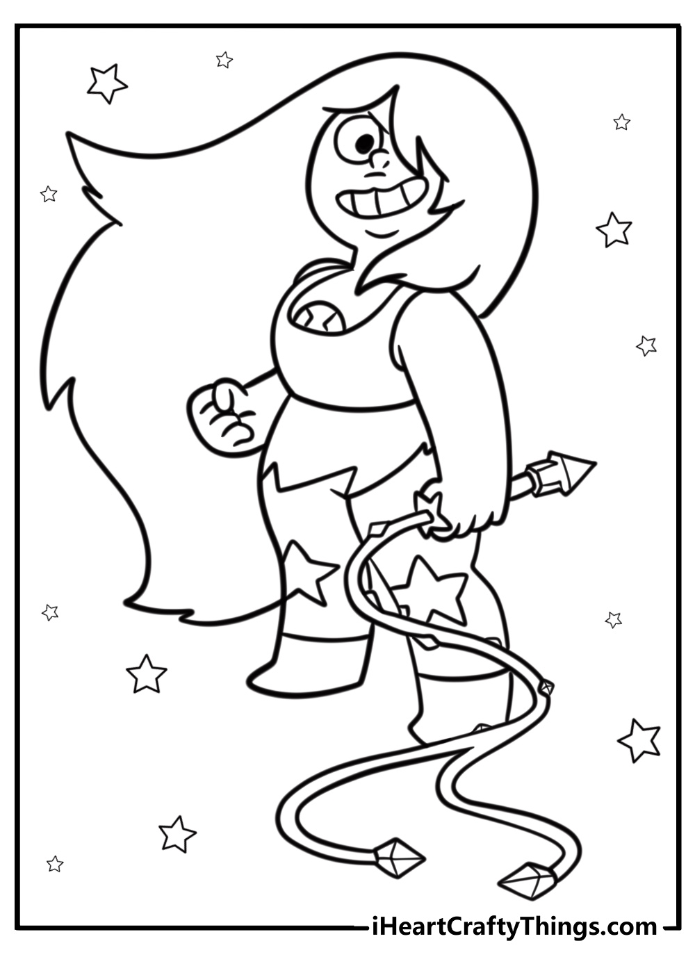 Amethyst with a confident smile steven universe coloring sheet