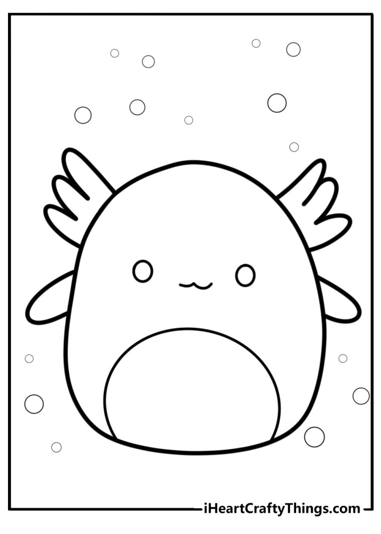 66 Squishmallow Coloring Pages - Axolotl Squishmallow Coloring Page 758x1061 