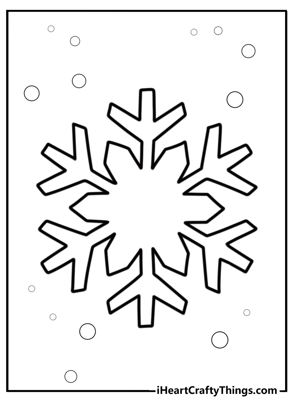 Beautiful snowflake with intricate details printable coloring sheet