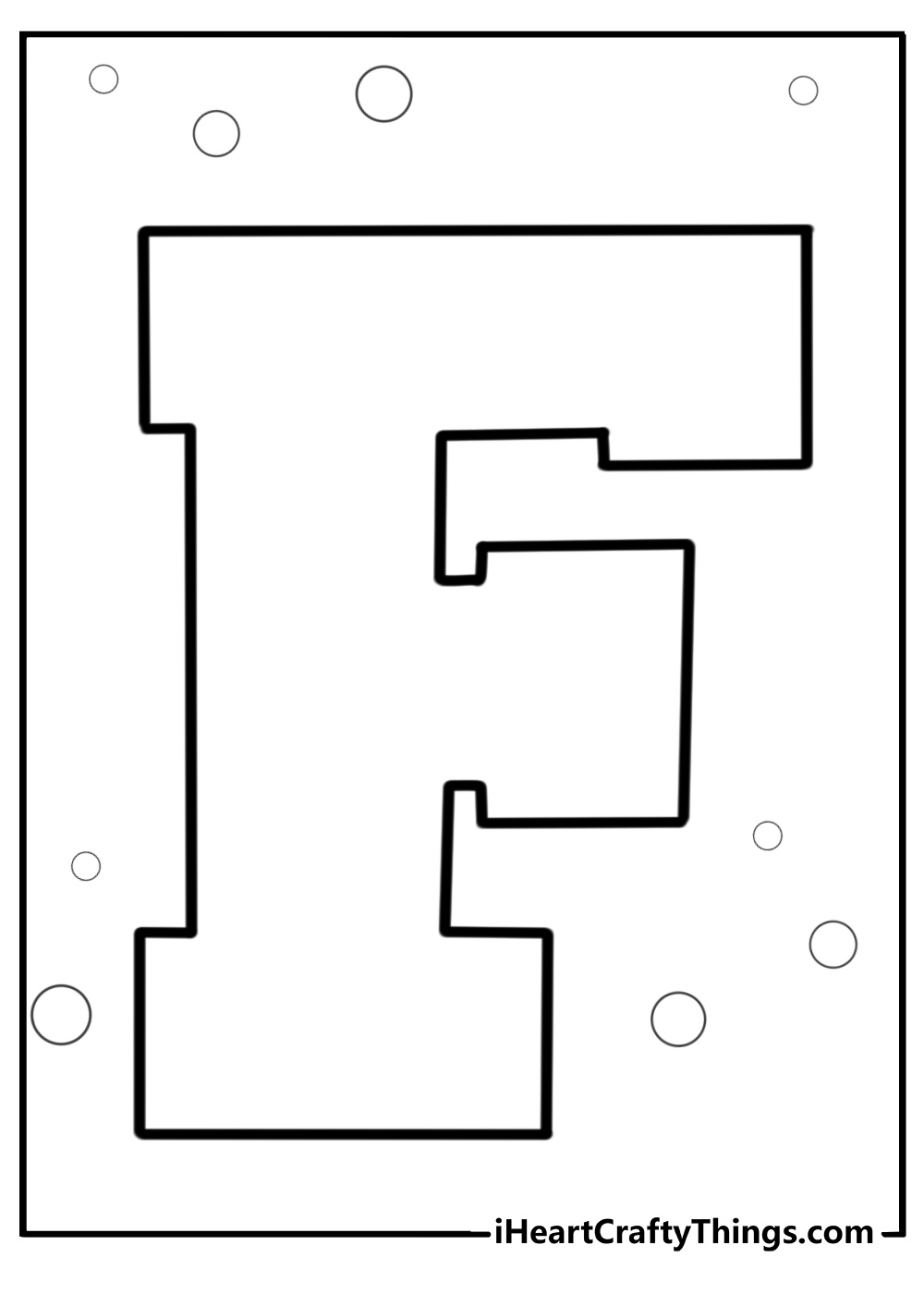 Big bold letter f free printable coloring page