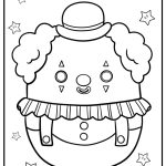 Bimbi the clown squishmallow detailed coloring page for kids