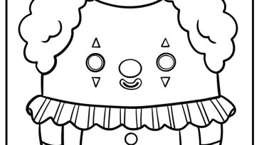 Bimbi the clown squishmallow detailed coloring page for kids