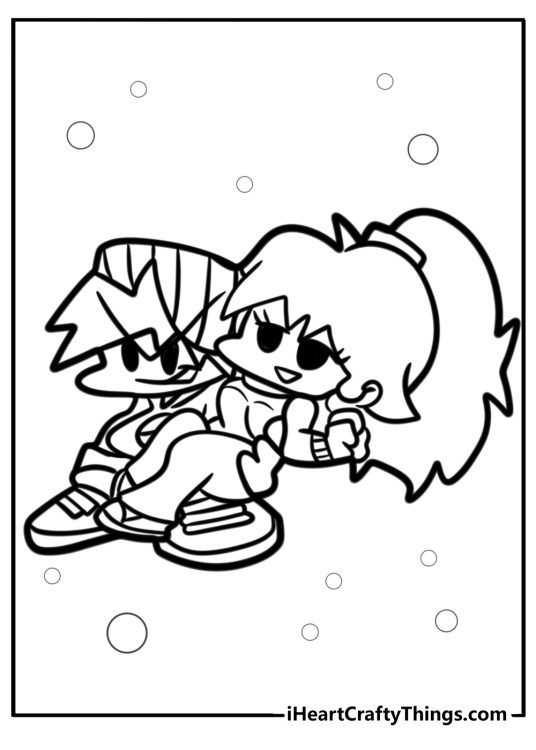 Boyfriend and girlfriend together coloring page