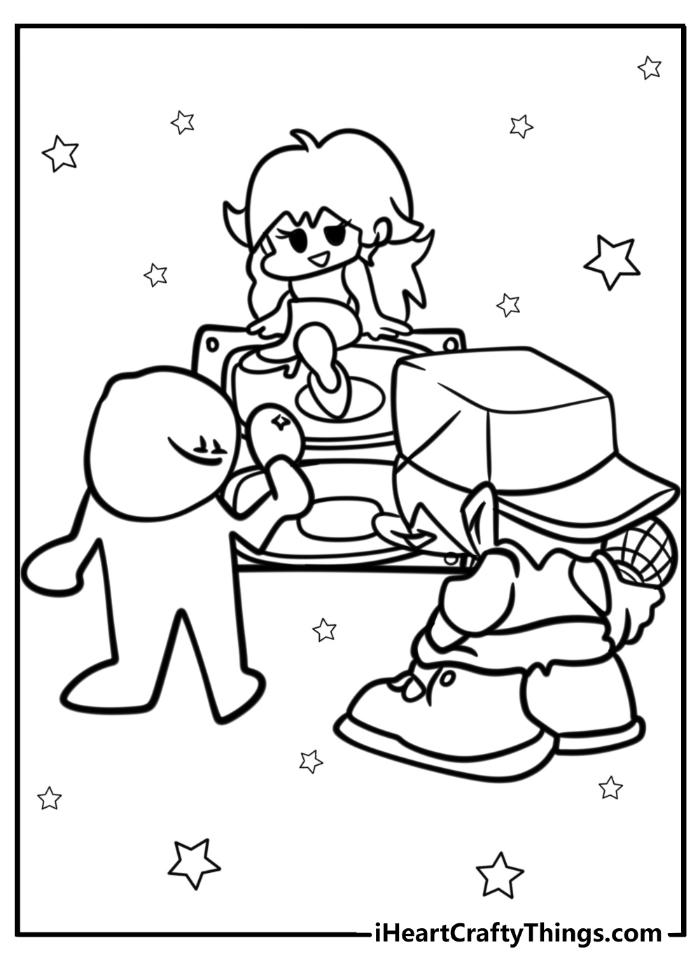 Boyfriend facing a new opponent printable coloring page