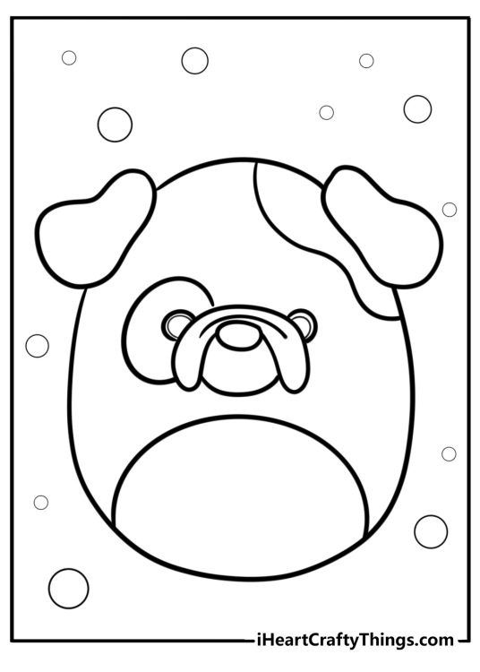 Brock the bulldog squishmallow free printable coloring page