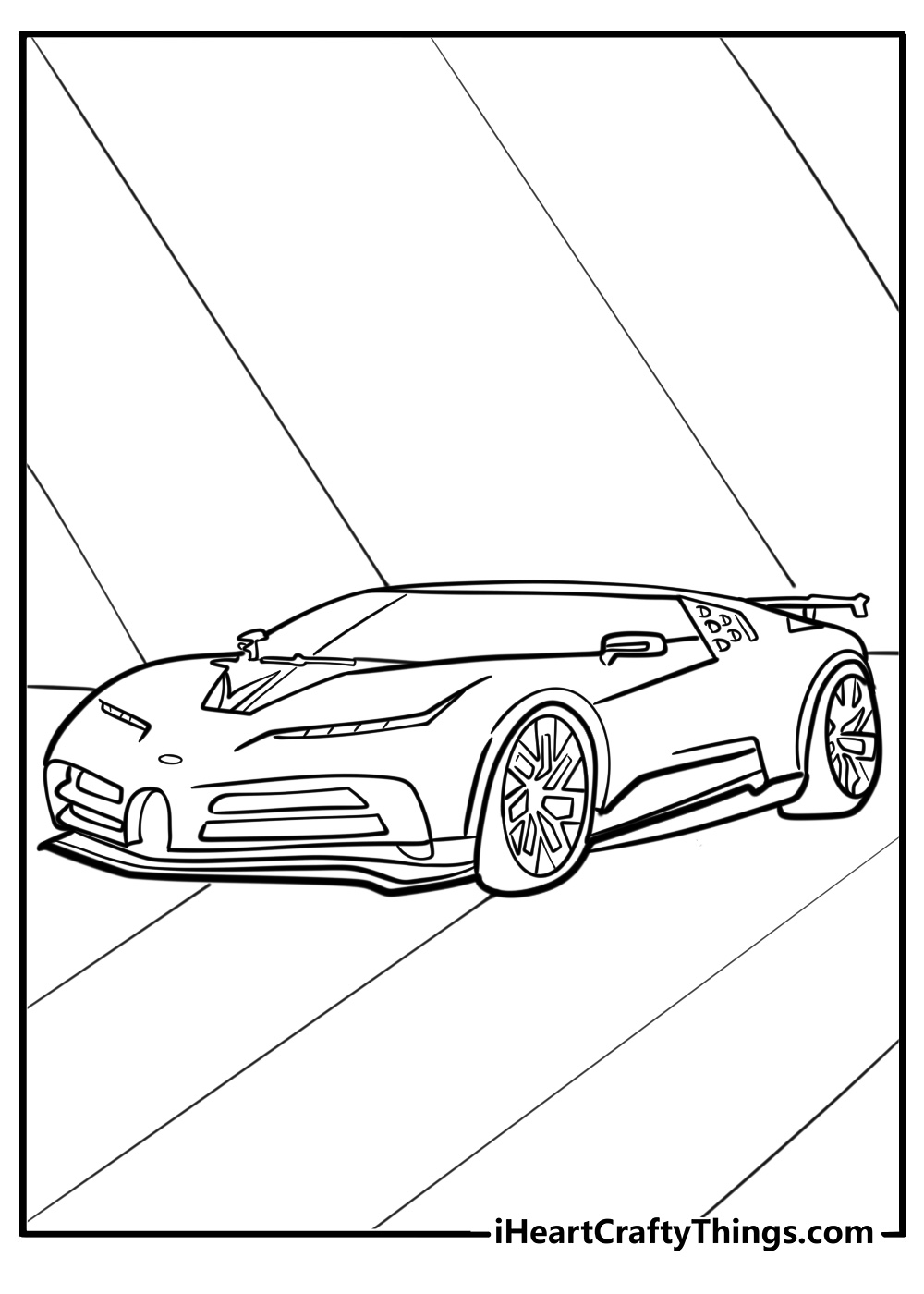 Bugatti centodieci with unique design fun printable sheet