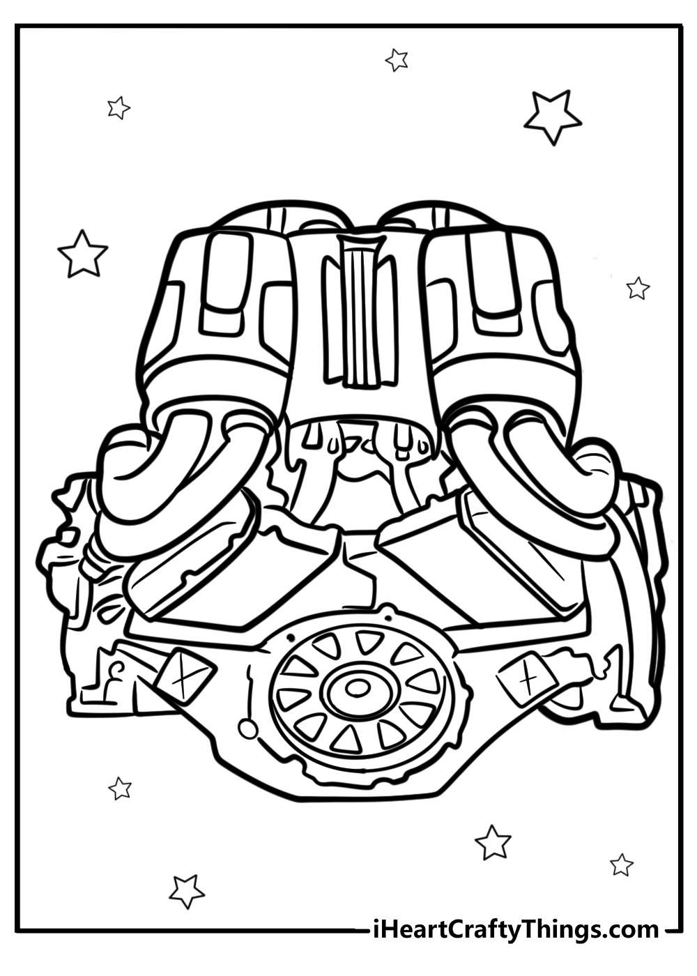 Bugatti chiron engine details coloring page