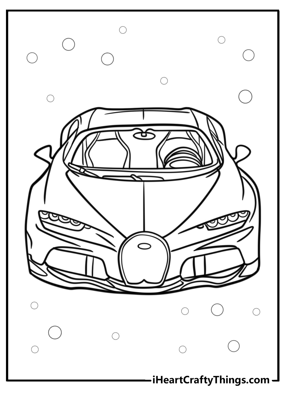 Bugatti chiron front profile coloring page