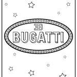 Bugatti logo with intricate details printable coloring page