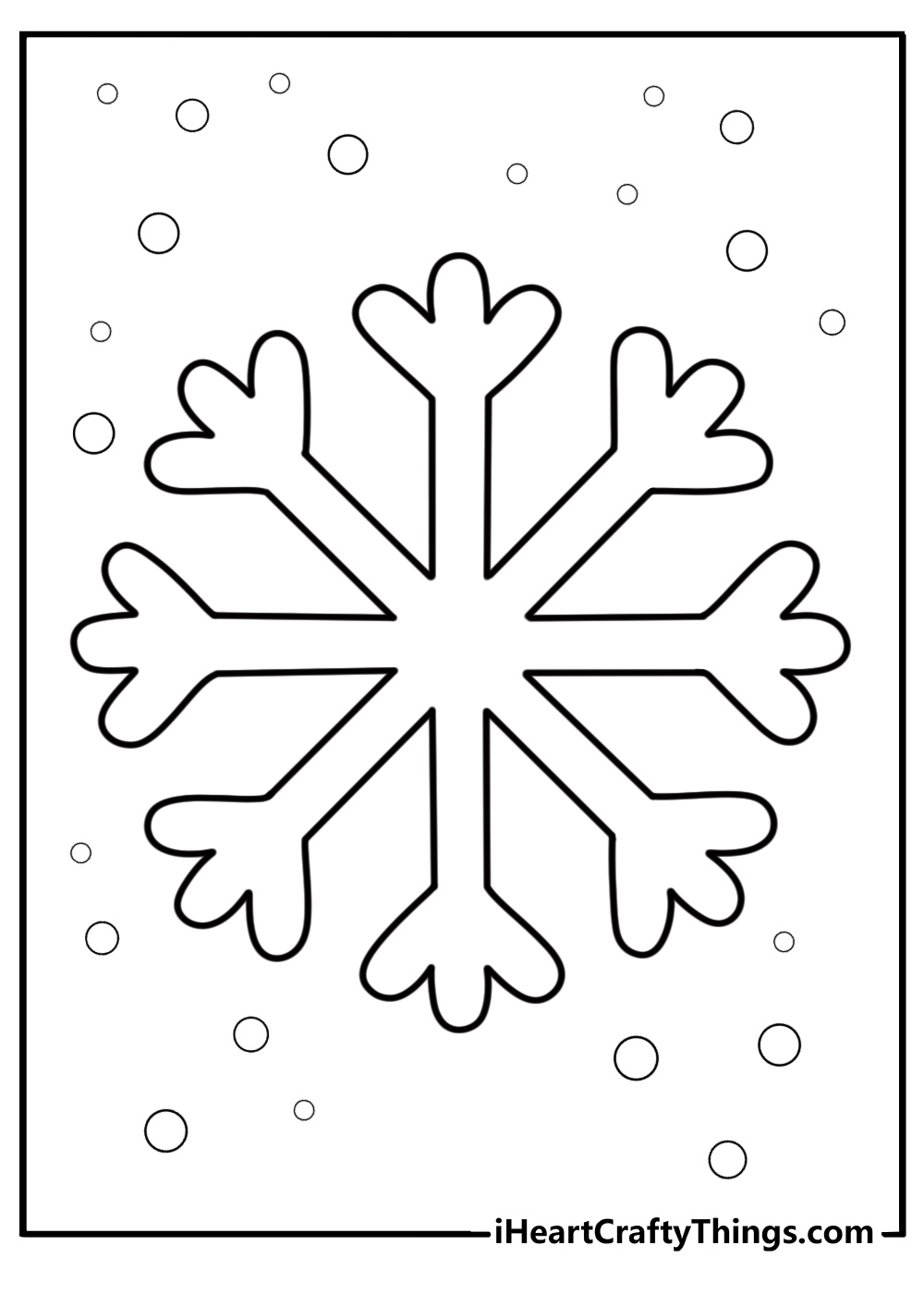 Cartoon snowflake for young kids fun coloring sheet