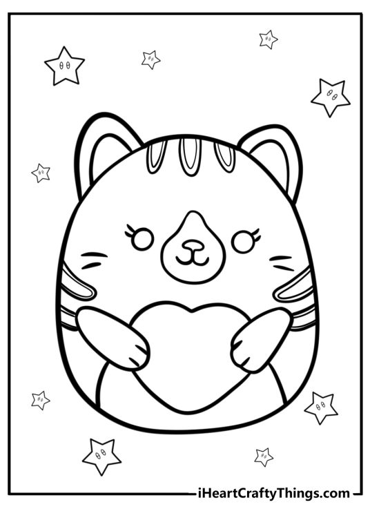 Cat squishmallow coloring page