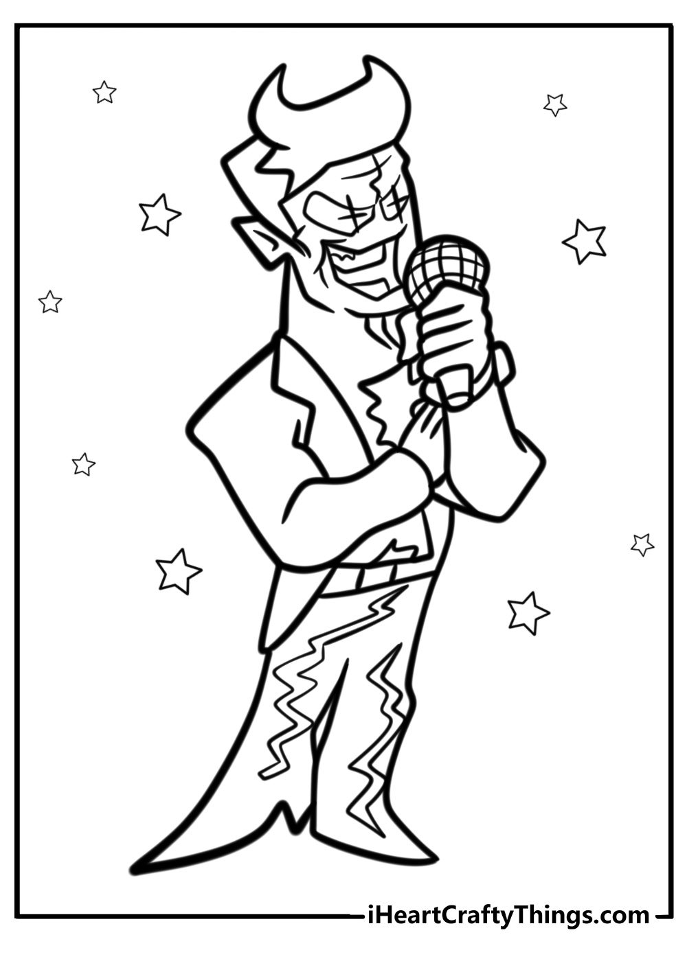 Daddy dearest in a battle pose detailed coloring sheet