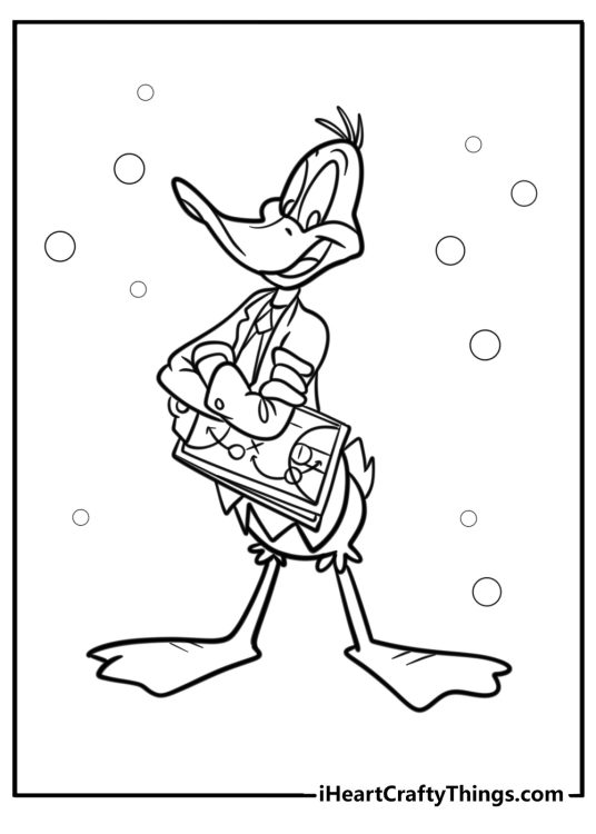 Daffy Duck as the coach of tune squad coloring page for kids