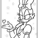 Daisy duck blowing a kiss fun coloring sheet