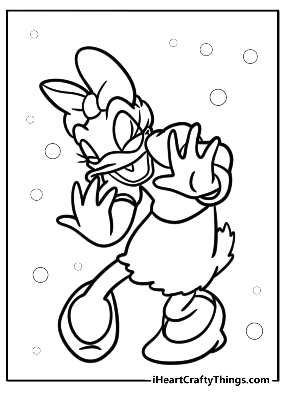 Daisy duck laughing joyfully fun coloring sheet