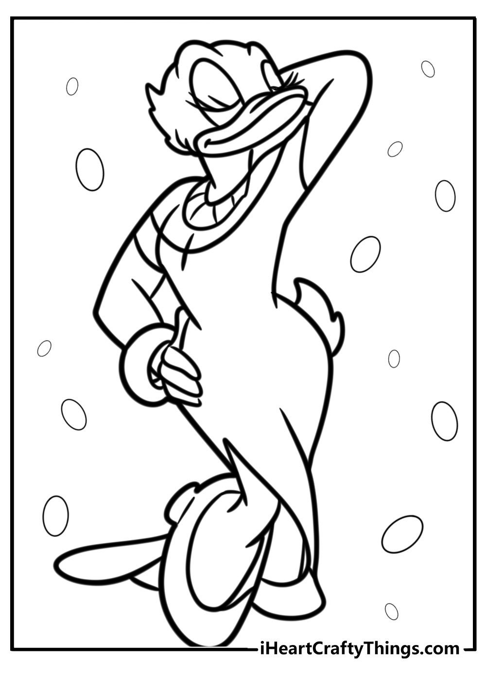 Daisy duck posing stylishly free printable coloring page