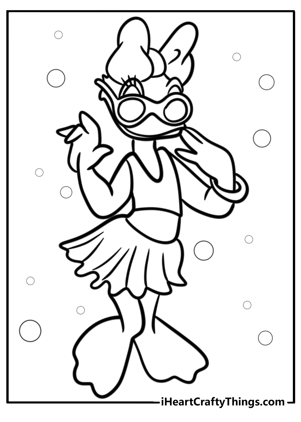 Daisy duck wearing sunglasses printable coloring page