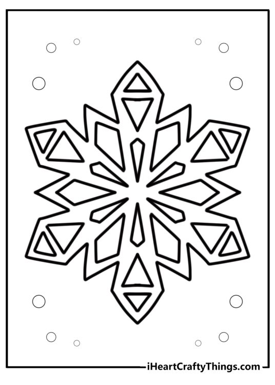 Detailed snowflake pattern coloring sheet
