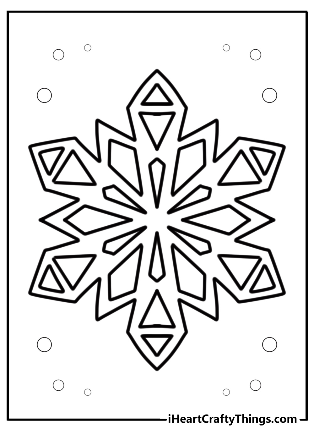 Detailed snowflake pattern coloring sheet