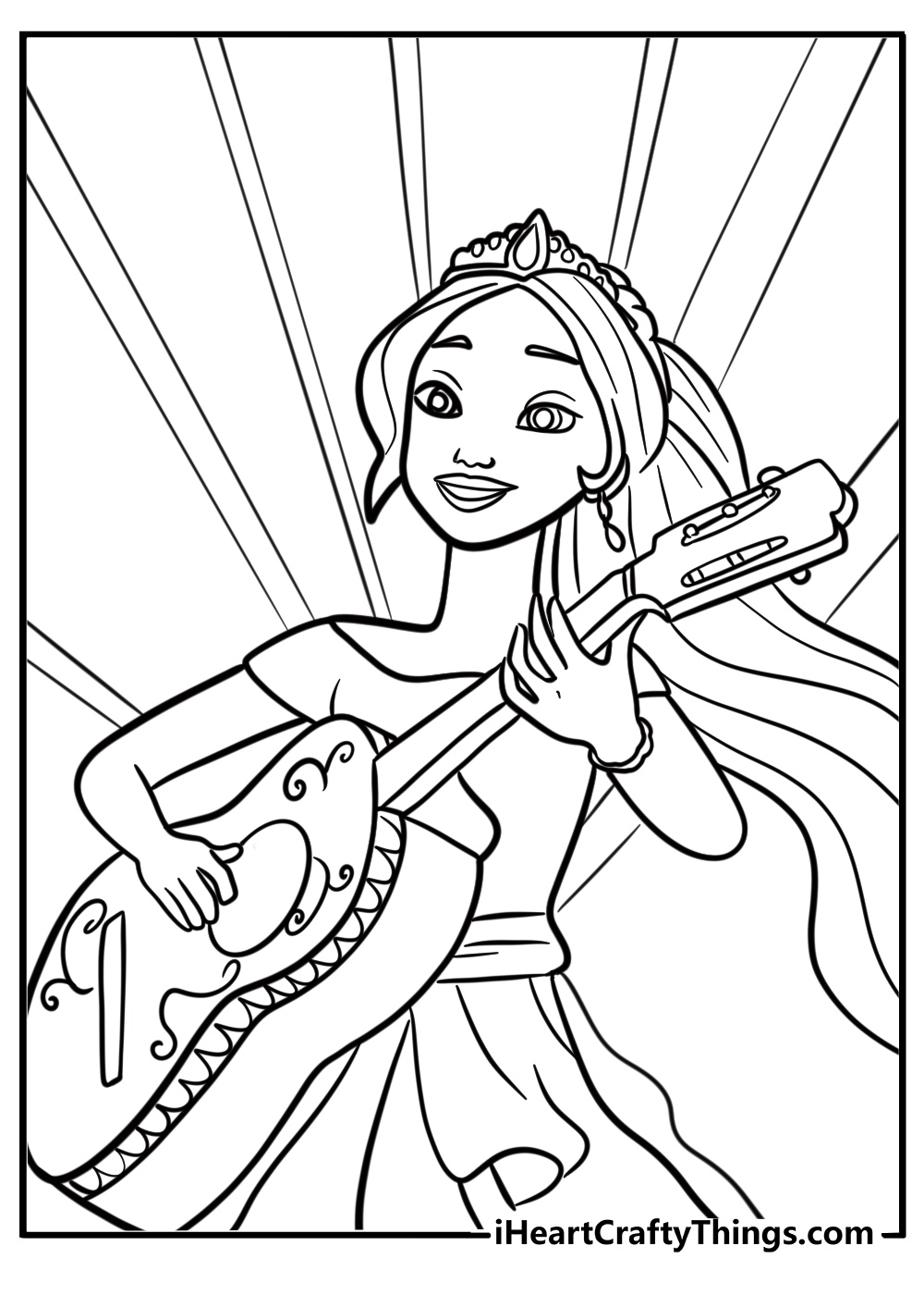 Elena of avalor singing at a royal party fun coloring sheet