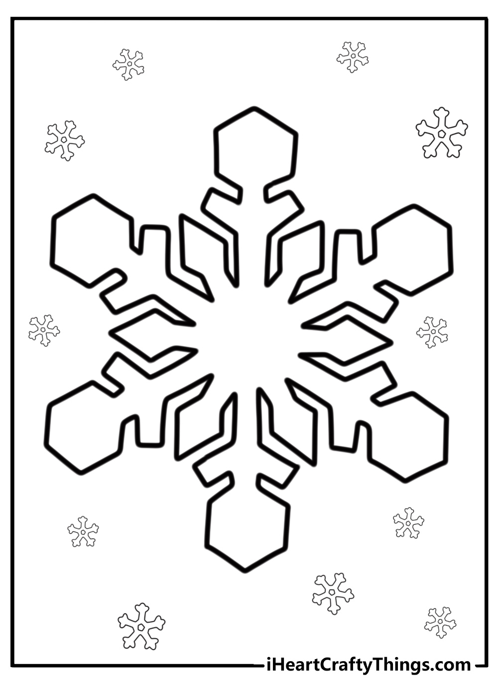 Fancy snowflake design for adults coloring sheet