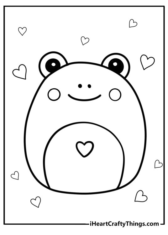 Frog squishmallow coloring page