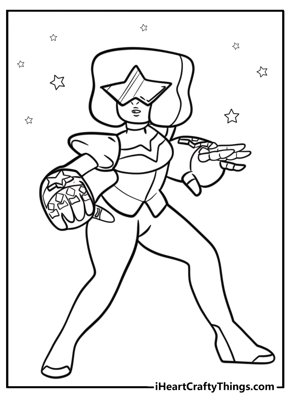 Garnet ready for battle steven universe coloring page