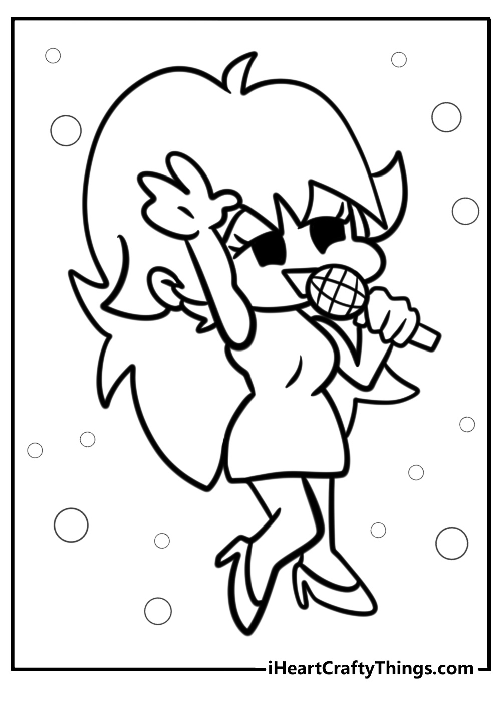 Girlfriend cheering detailed friday night funkin coloring sheet