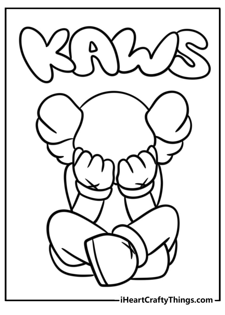 25 Kaws Coloring Pages 100 Free - Kaws Coloring Pages 758x1061