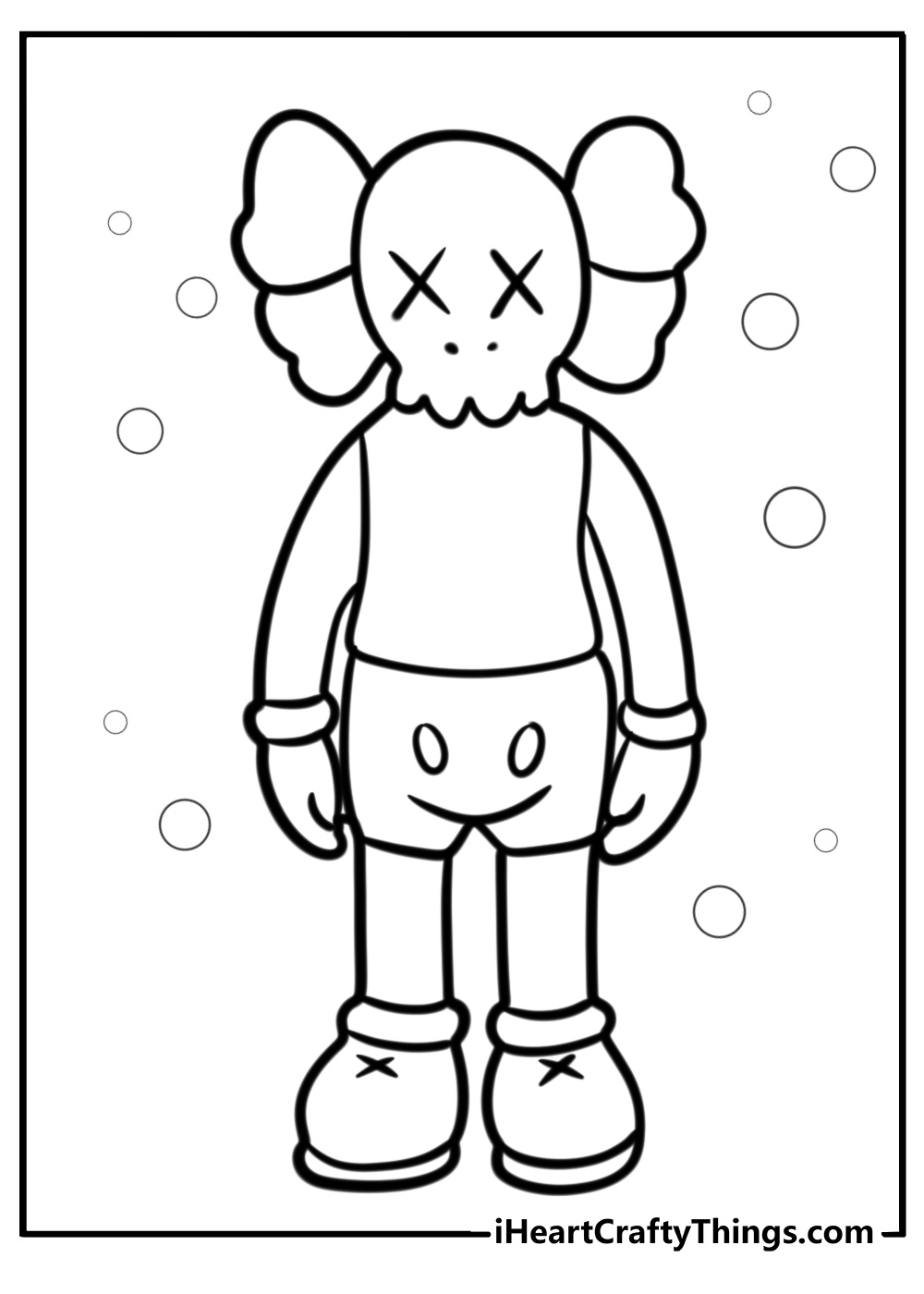 Kaws companion standing alone detailed coloring page