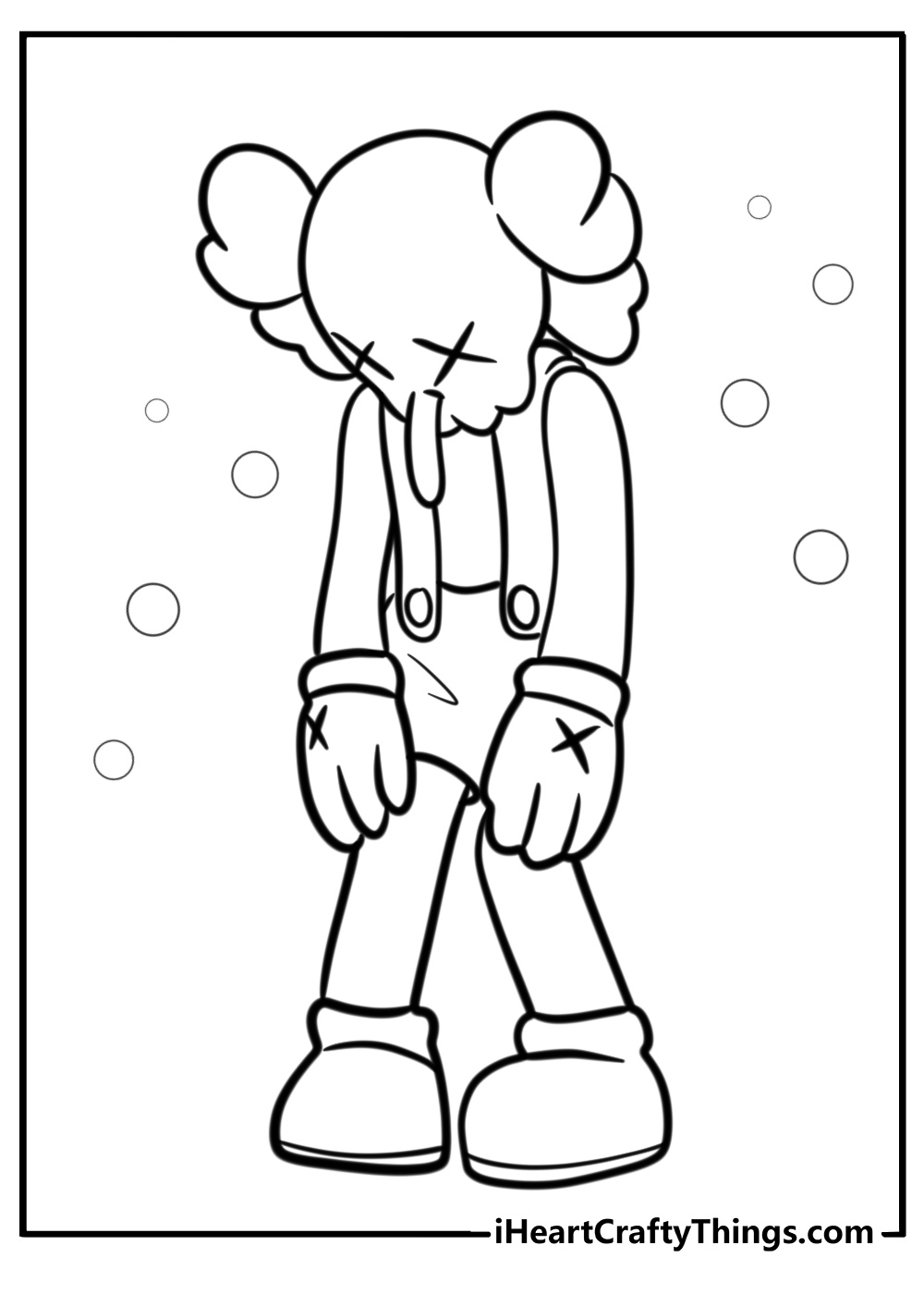 Kaws figure with crossed arms free coloring page pdf