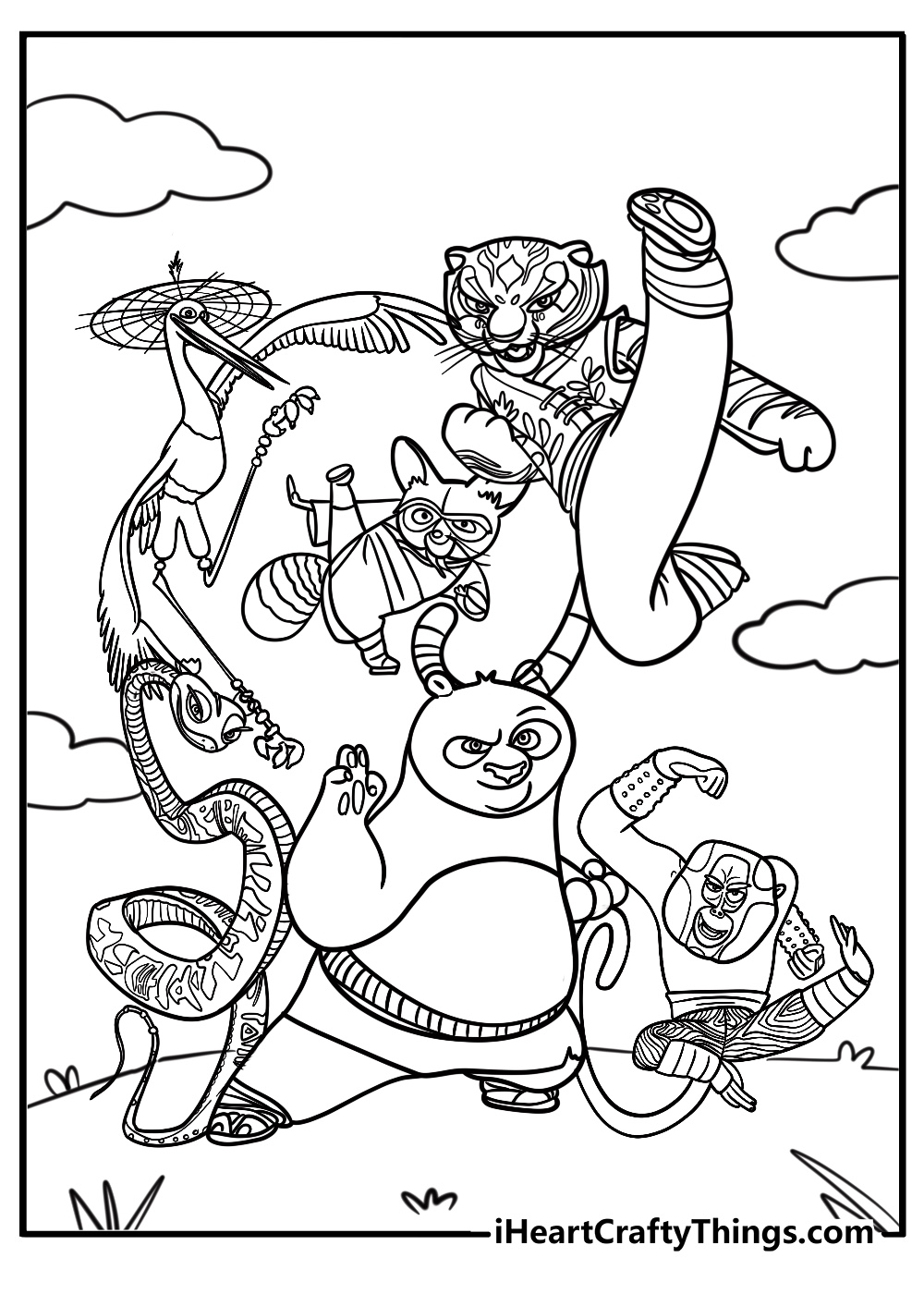 Kung fu panda coloring pages