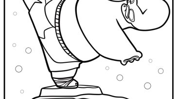 Kung fu panda po kicking in action fun printable coloring sheet