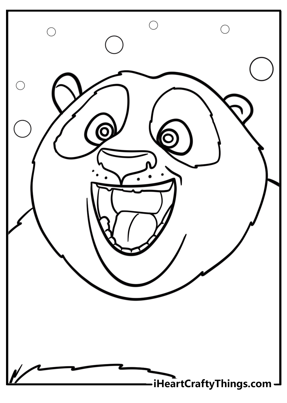 Kung fu panda po with a big smile free printable coloring page