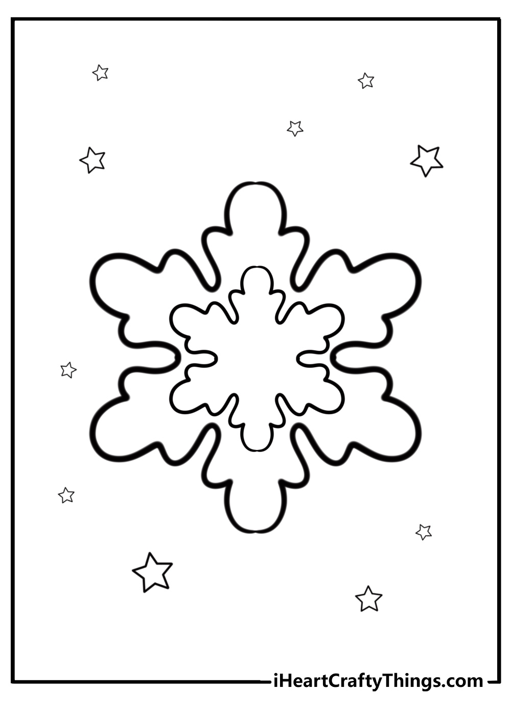 Large snowflake to color free coloringpage pdf