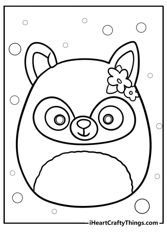 Lauren the lemur squishmallow coloring page forkids
