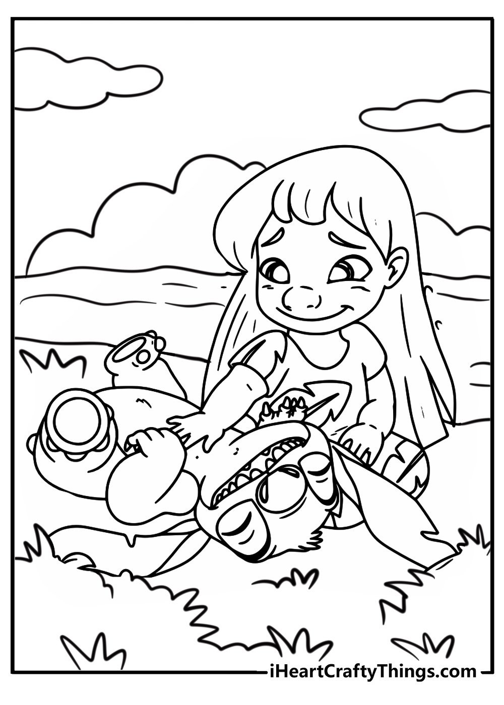 Lilo and stitch having fun Disney coloring sheet