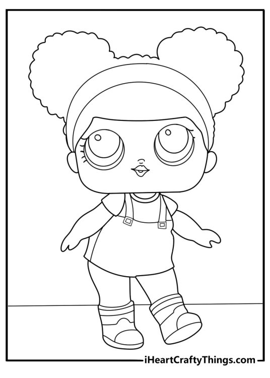 lol surprise doll barista apron with a to go cup cafe backdrop printable coloring page