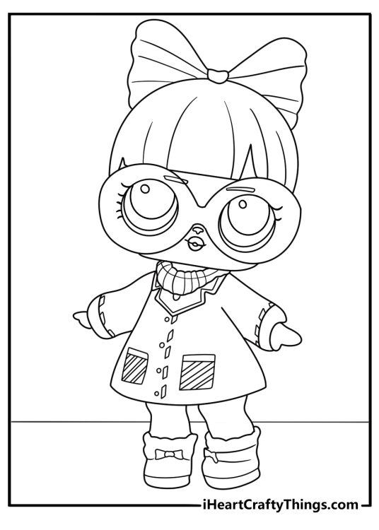 lol surprise doll scientist coat and lab goggles detailed coloring sheet pdf
