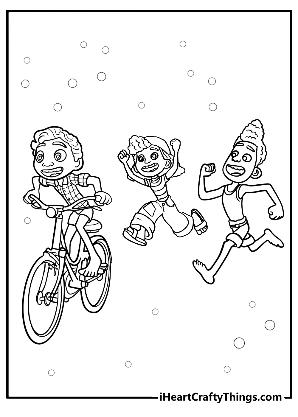 Luca and giulia having fun in portorosso free coloring page