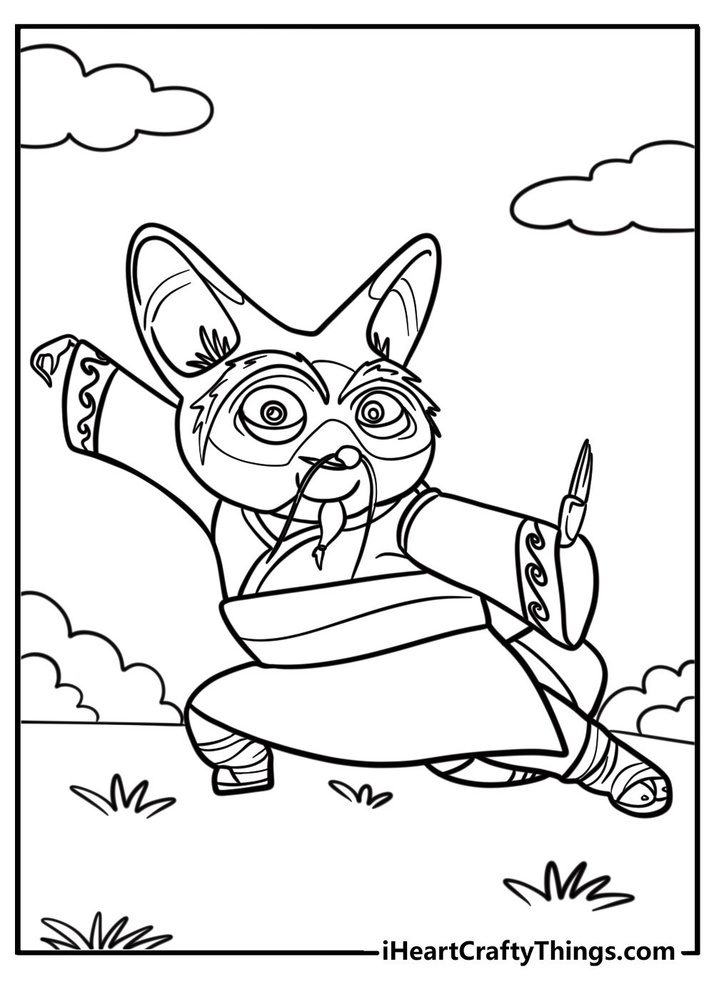 Master shifu teaching kung fu free kung fu panda coloring page