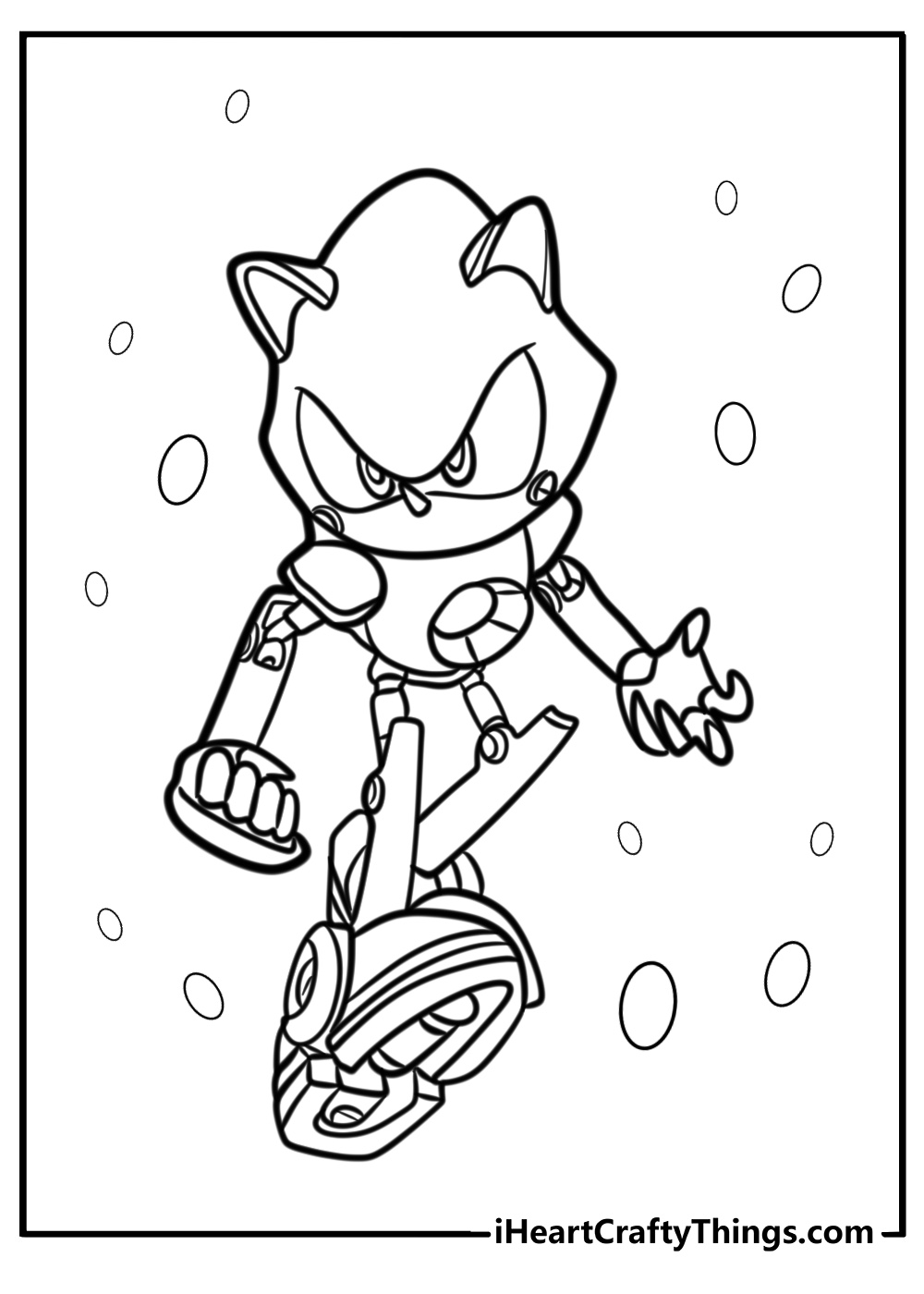 Metal sonic about to attack free coloring page pdf