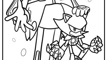 Metal sonic and dr eggman together detailed coloring sheet