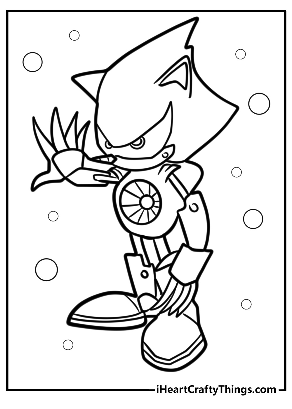 Metal sonic on a mission fun coloring sheet for kids