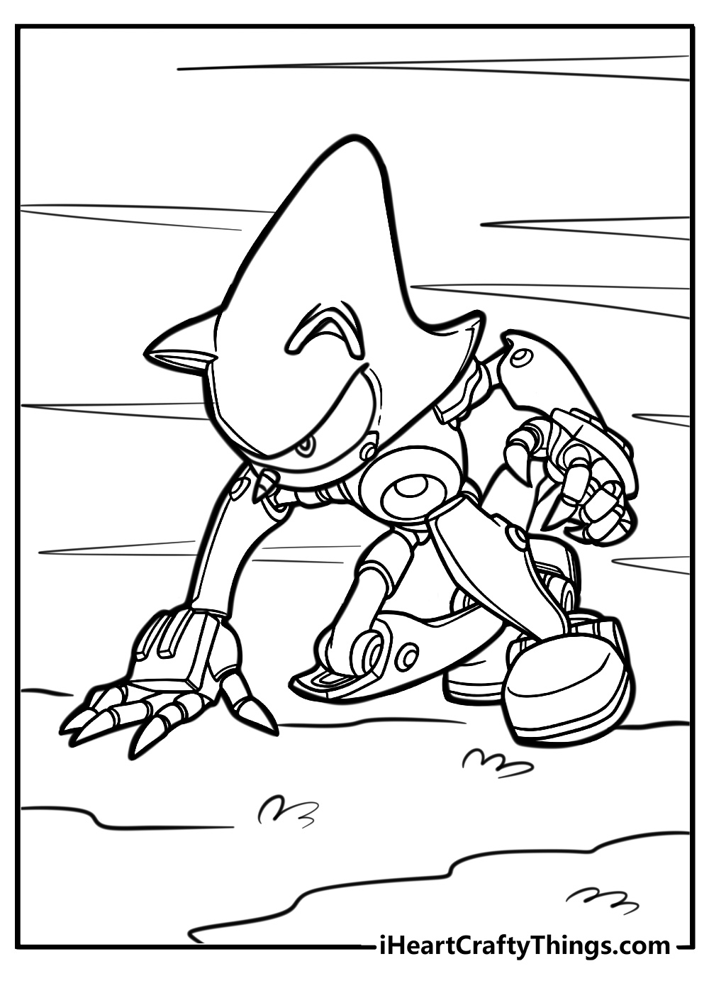 Metal sonic ready to race printable coloring page