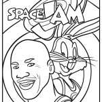 Michael Jordan in space jam detailed coloring sheet