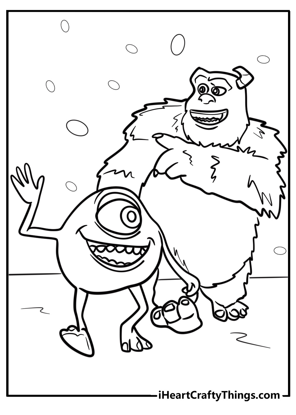 Mike and Sulley laughing from Monsters inc coloring page