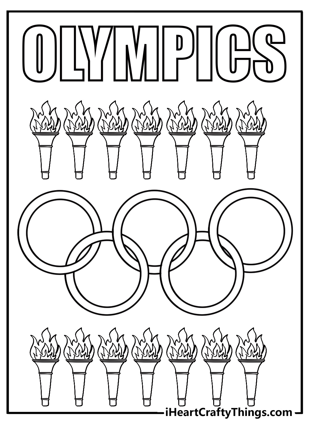 Olympic rings symbol coloring page