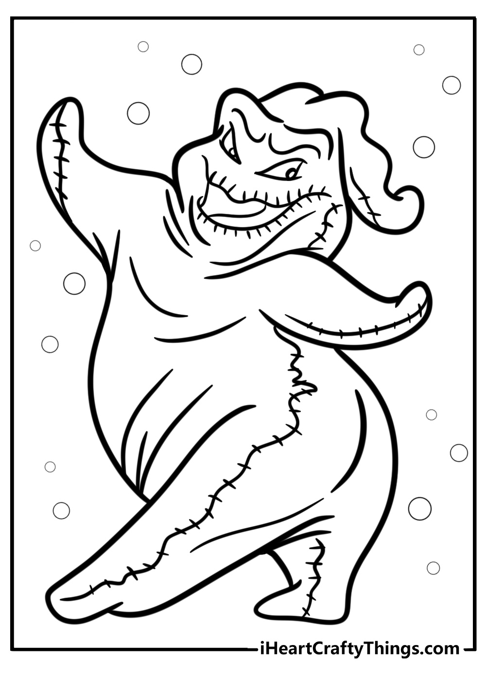 Oogie boogie dancing fun coloring sheet for kids