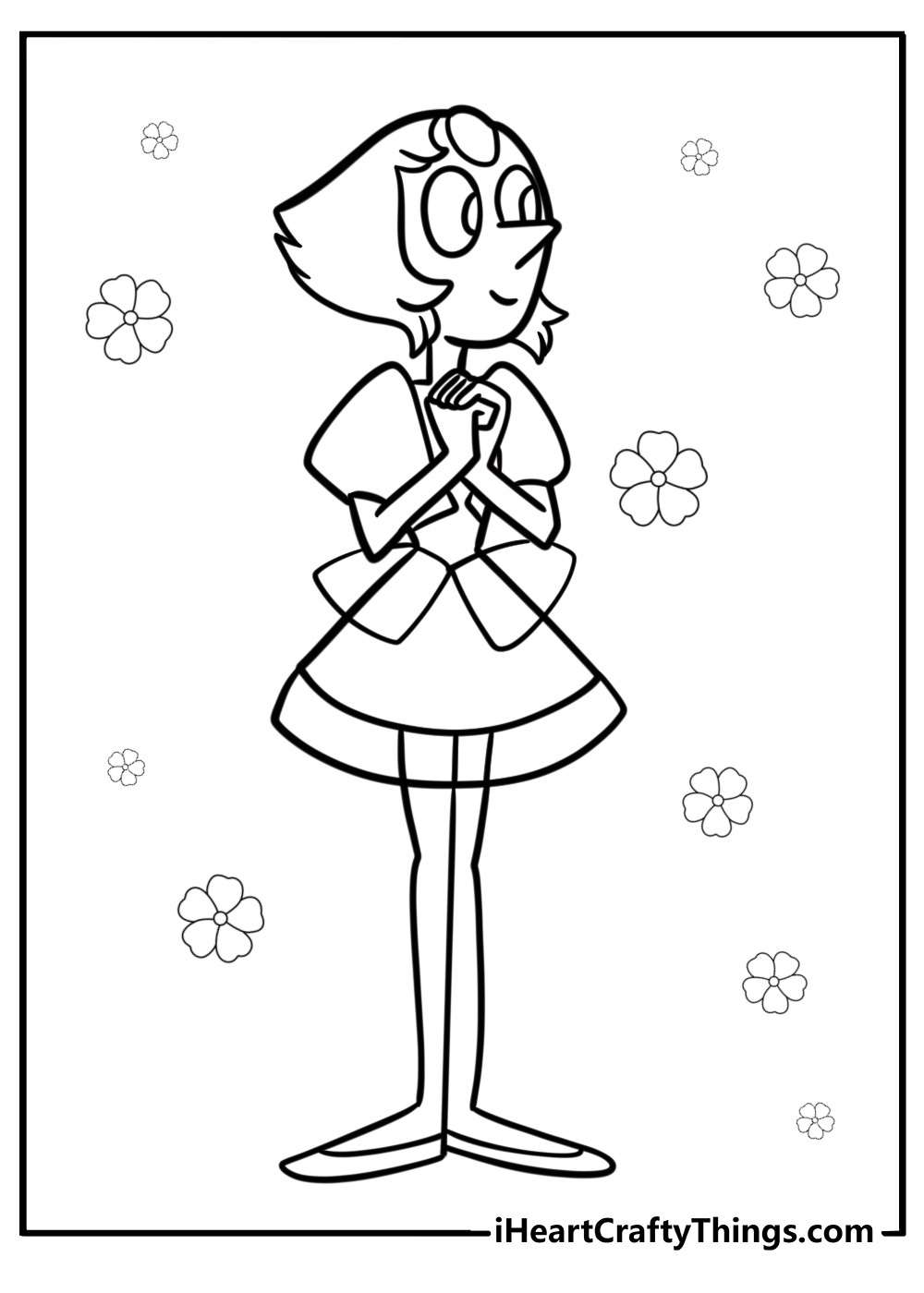 Pearl looking thoughtful free steven universe coloring page pdf